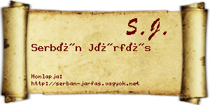 Serbán Járfás névjegykártya